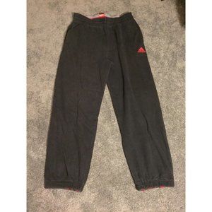 Adidas Basketball Jogger Sweatpants Adult Size Large Black Red Casual Athleisure